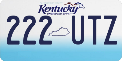 KY license plate 222UTZ
