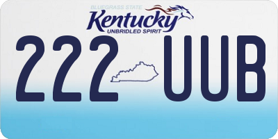 KY license plate 222UUB