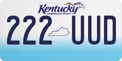 KY license plate 222UUD