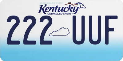 KY license plate 222UUF
