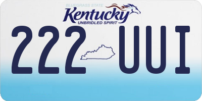 KY license plate 222UUI