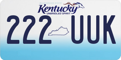 KY license plate 222UUK