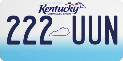 KY license plate 222UUN