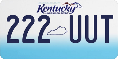 KY license plate 222UUT