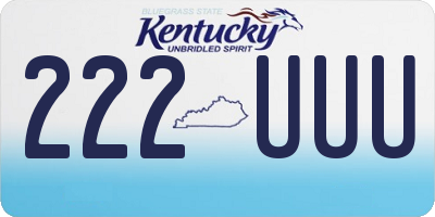 KY license plate 222UUU