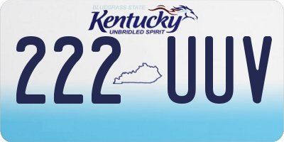 KY license plate 222UUV