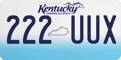 KY license plate 222UUX