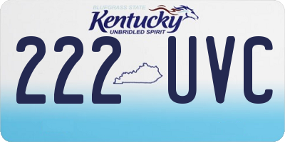 KY license plate 222UVC