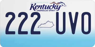 KY license plate 222UVO