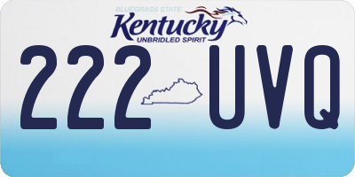 KY license plate 222UVQ