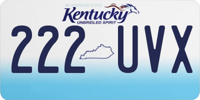 KY license plate 222UVX