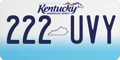 KY license plate 222UVY