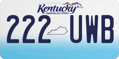 KY license plate 222UWB