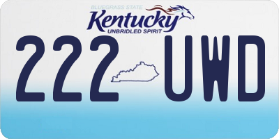 KY license plate 222UWD