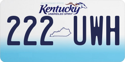 KY license plate 222UWH