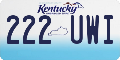KY license plate 222UWI