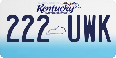 KY license plate 222UWK