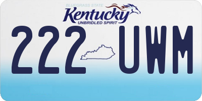 KY license plate 222UWM