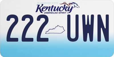 KY license plate 222UWN