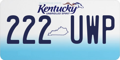 KY license plate 222UWP