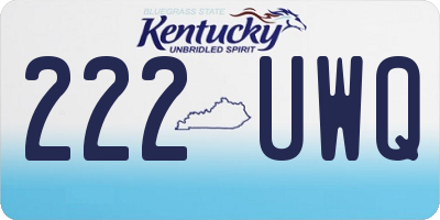KY license plate 222UWQ