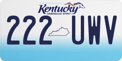 KY license plate 222UWV
