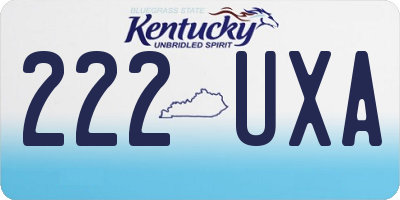 KY license plate 222UXA