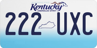 KY license plate 222UXC