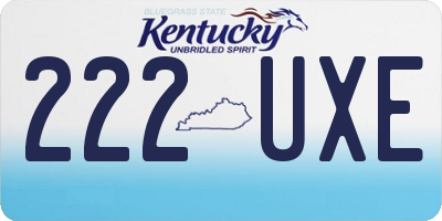 KY license plate 222UXE
