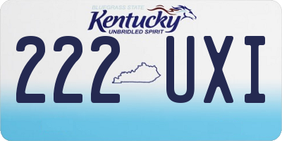 KY license plate 222UXI