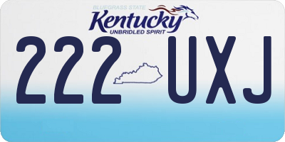KY license plate 222UXJ