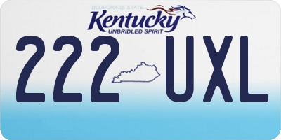 KY license plate 222UXL