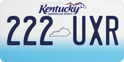KY license plate 222UXR