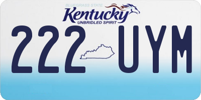 KY license plate 222UYM