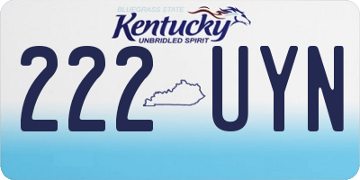 KY license plate 222UYN