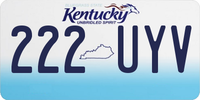 KY license plate 222UYV