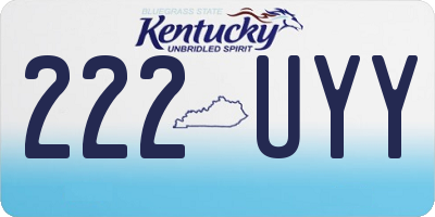 KY license plate 222UYY