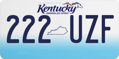 KY license plate 222UZF