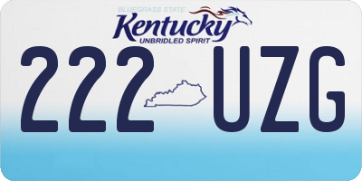 KY license plate 222UZG
