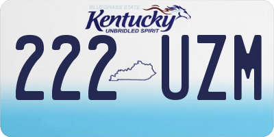 KY license plate 222UZM