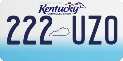 KY license plate 222UZO
