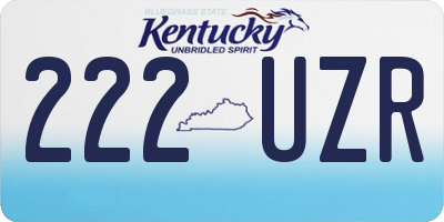 KY license plate 222UZR