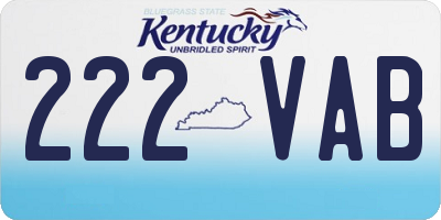 KY license plate 222VAB