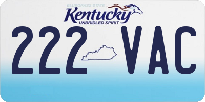 KY license plate 222VAC