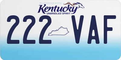 KY license plate 222VAF