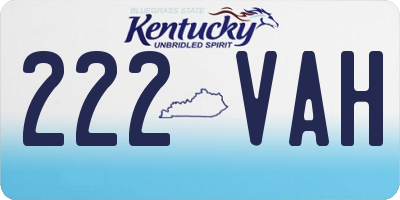 KY license plate 222VAH