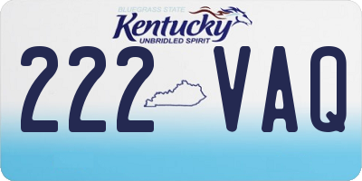 KY license plate 222VAQ