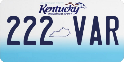 KY license plate 222VAR
