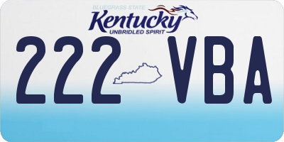 KY license plate 222VBA