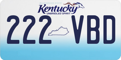 KY license plate 222VBD